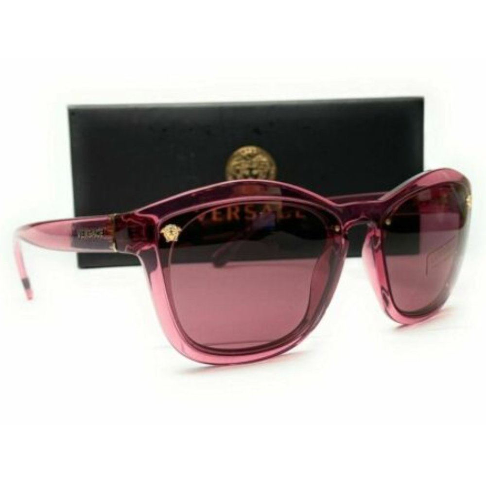 Versace Women's Transparent Dark Violet Sunglasses - Picture 3 of 3